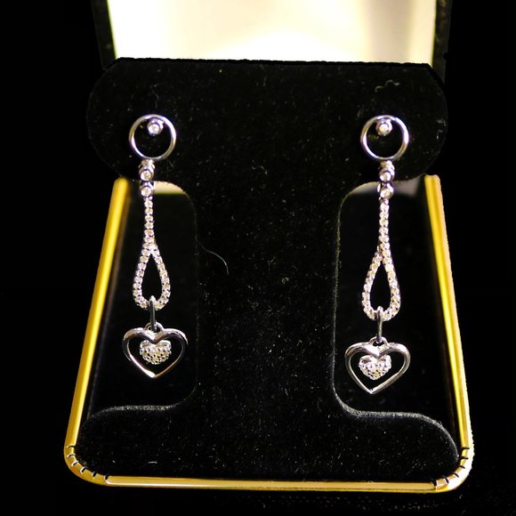 14K WHITE GOLD DROP/ DANGLE EARRINGS